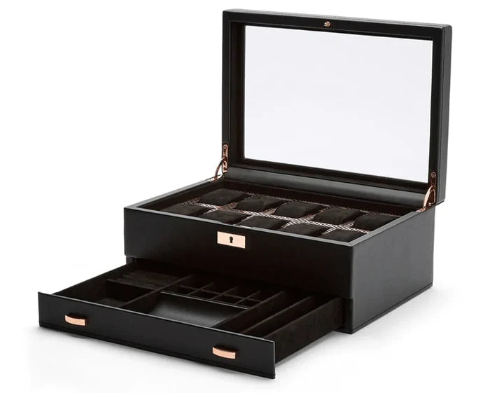 Axis 10 Piece Copper Watch Box With Drawer
