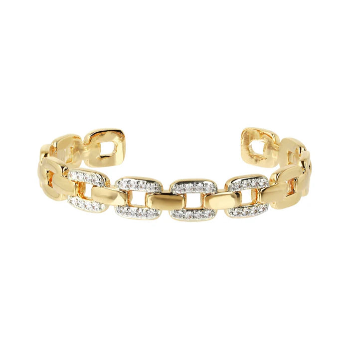 Golden Cubic Zirconia Link Bangle
