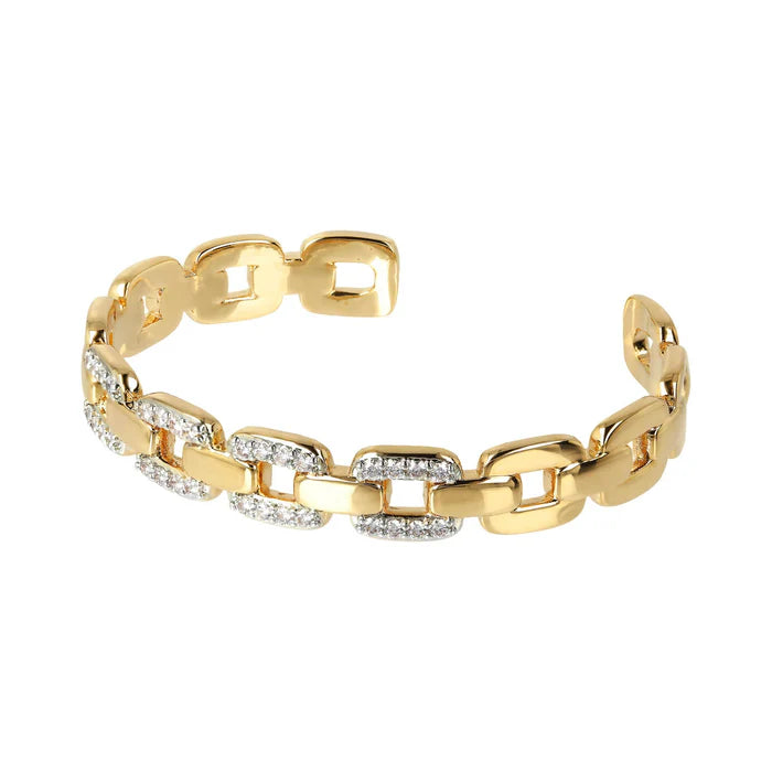 Golden Cubic Zirconia Link Bangle
