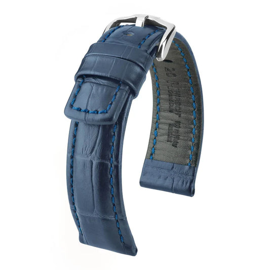 Grand Duke Blue Water-Resistant Alligator Embossed Sport Watch Band