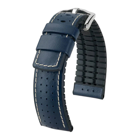 Tiger Blue Perforated Leather Watch Band