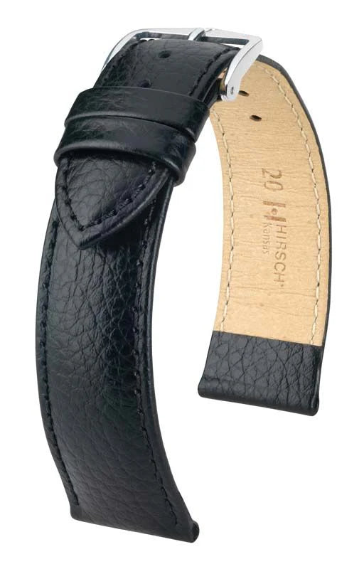 Hirsch Kansas L Durable Black Leather Band