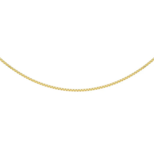 9K Yellow Gold Diamond Cut Box Chain 45cm