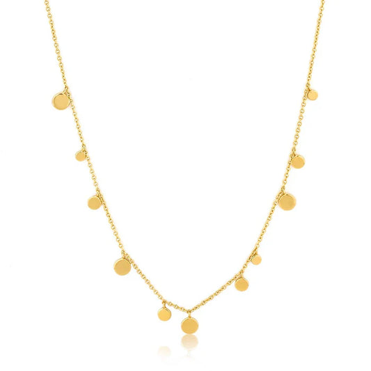 Geometry Mixed Discs Necklace - Gold