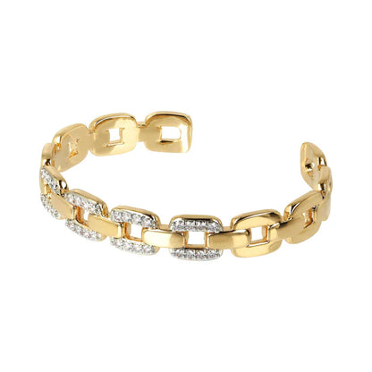 Golden Cubic Zirconia Link Bangle